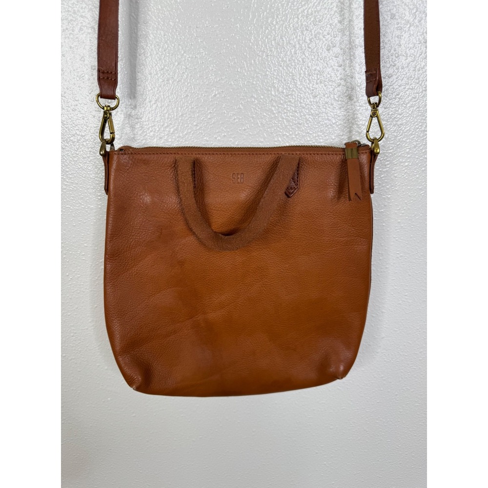 Madewell Transport Crossbody Bag English Saddle Brown Leather Monogram SEB - Picture 6 of 10
